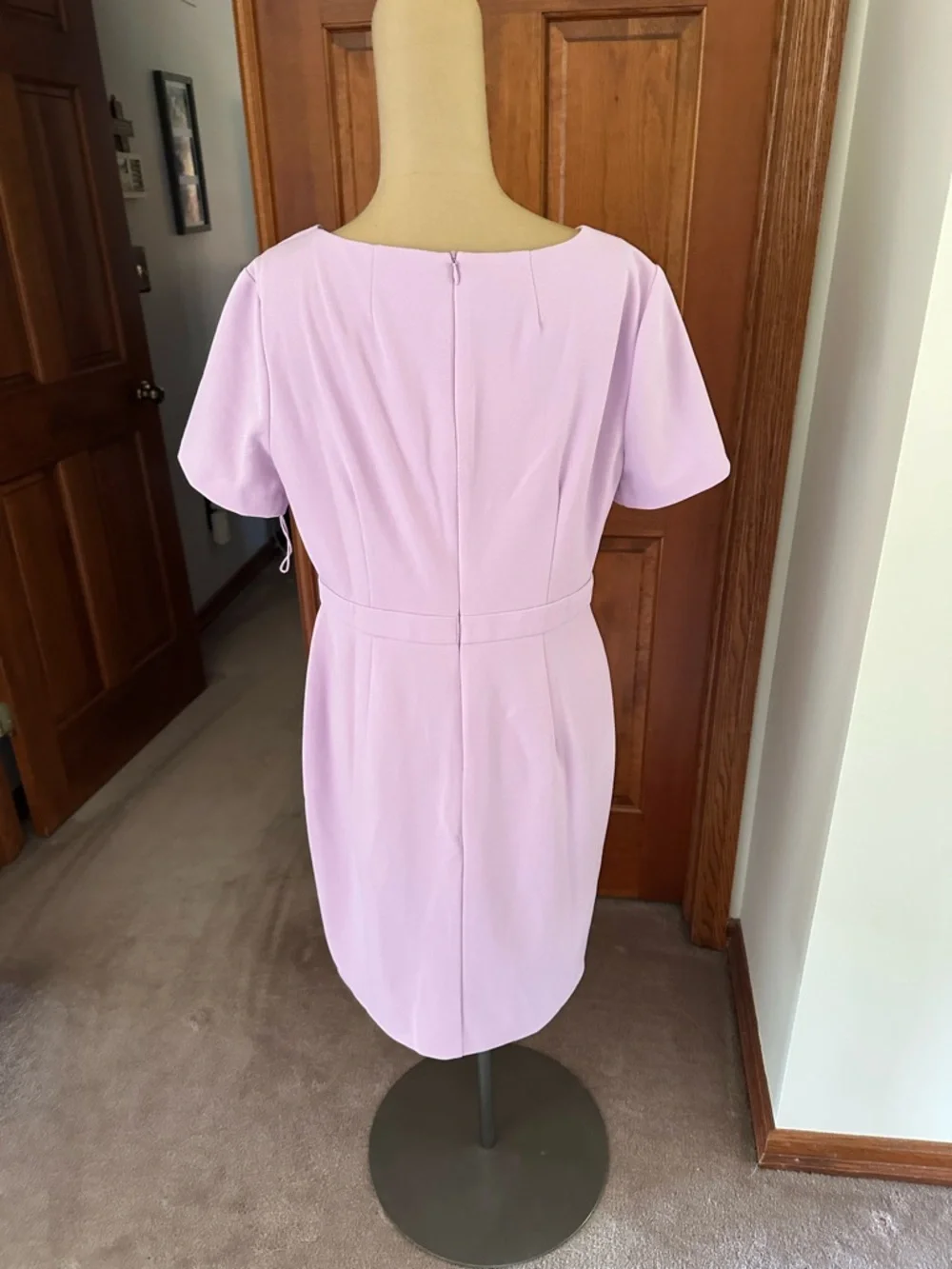 London Times Lilac Bow-Accent Midi Dress - Picture 3 of 4